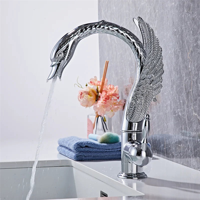Aurelia Swan Waterfall Basin Mixer
