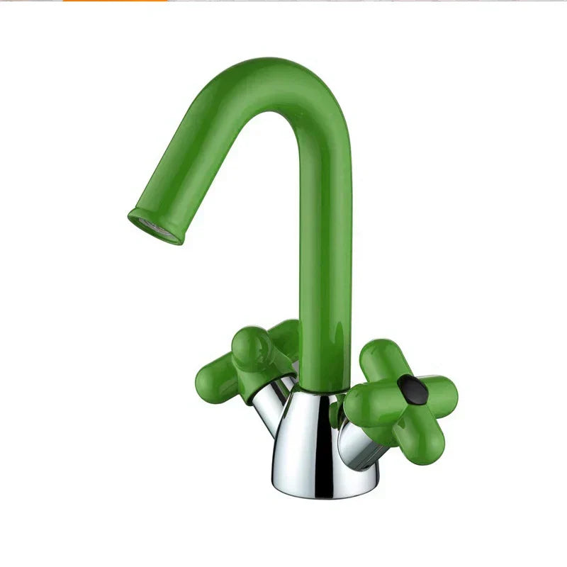 LuxeFlow Dual-Handle Brass Basin Mixer Tap