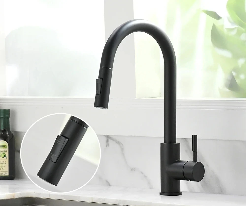 SilverGlide Pull-Out Kitchen Mixer Tap