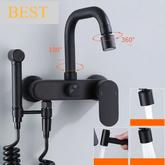 NoirFlow Wall-Mounted Mixer Tap