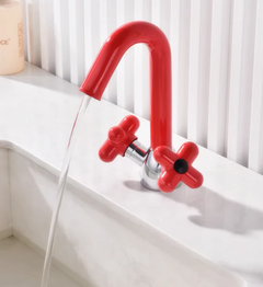 LuxeFlow Dual-Handle Brass Basin Mixer Tap