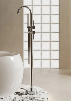 NoirLuxe Floor-Mounted Brass Bath Mixer Tap