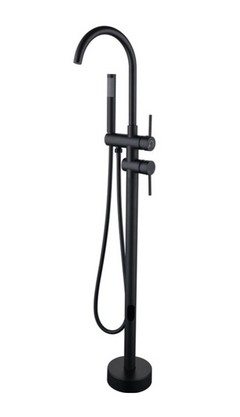 NoirLuxe Floor-Mounted Brass Bath Mixer Tap