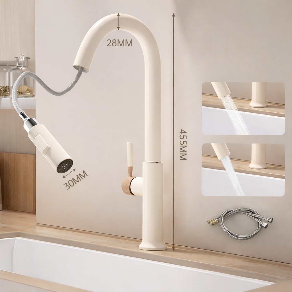 IvoryFlow Pull-Down Kitchen Mixer Tap