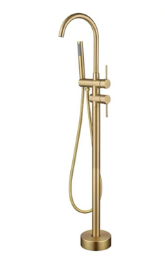 NoirLuxe Floor-Mounted Brass Bath Mixer Tap