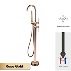 NoirLuxe Floor-Mounted Brass Bath Mixer Tap