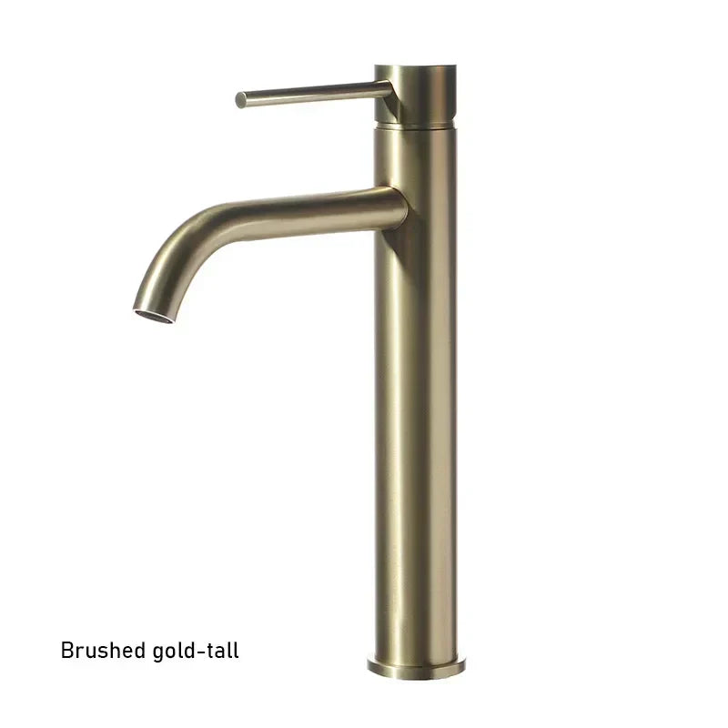 LuxeRose Tall Brushed Rose Gold Basin Mixer Tap
