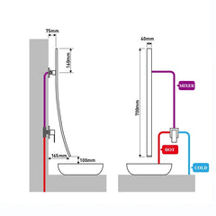 ShadowFlow Wall-Mount Basin Mixer