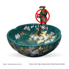 Artevia Hand-Painted Vessel Basin
