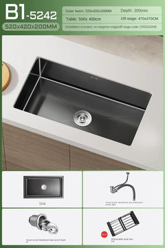 NoirCascade Waterfall Kitchen Sink Set