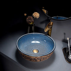 Verona Marble Effect Vessel Sink Set