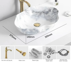 MarbleLuxe Ovalis Vessel Sink