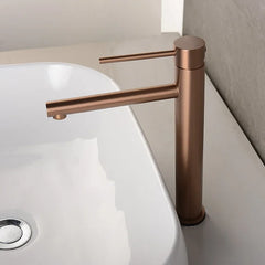 LuxeRose Tall Brushed Rose Gold Basin Mixer Tap