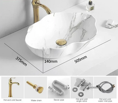 MarbleLuxe Ovalis Vessel Sink