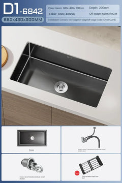 NoirCascade Waterfall Kitchen Sink Set