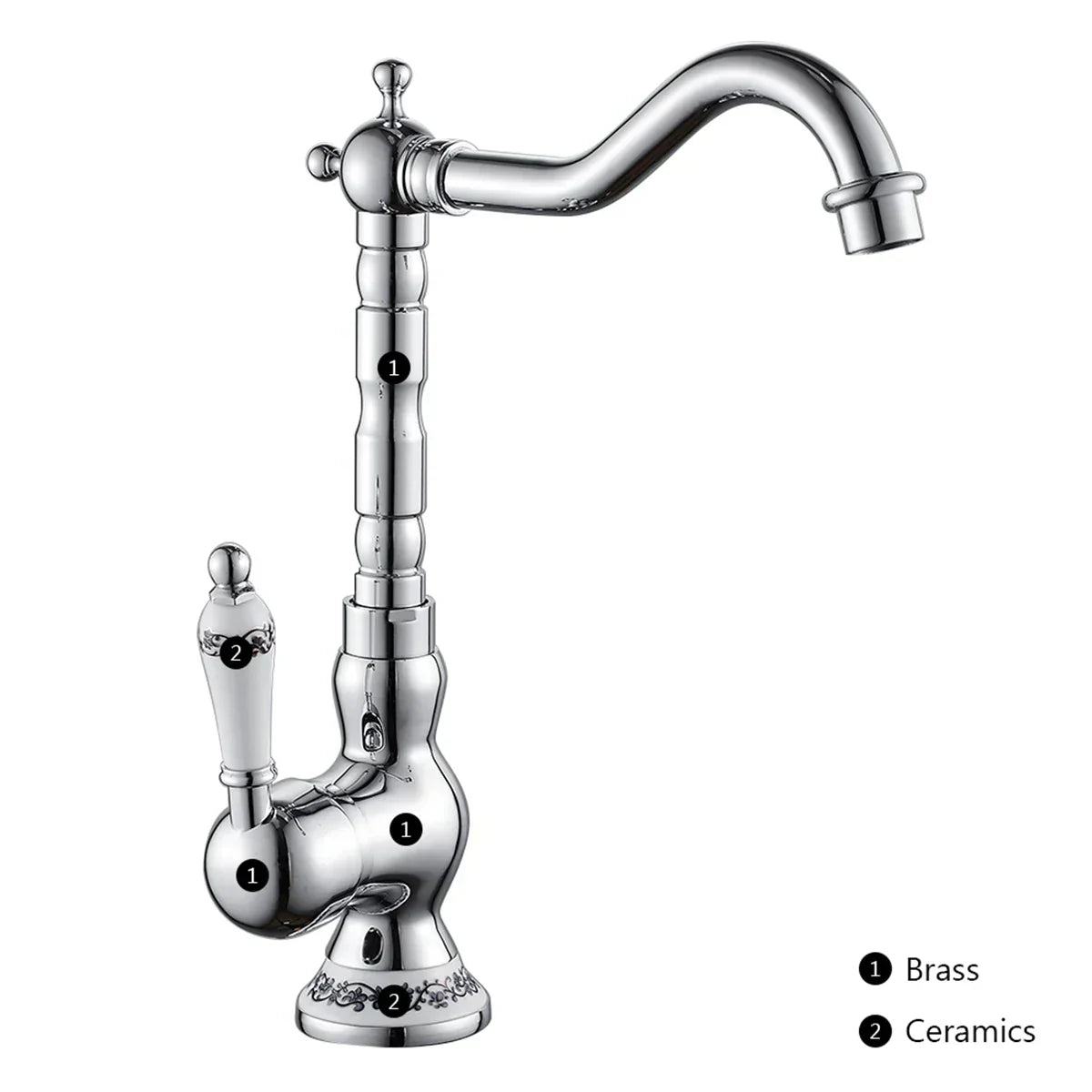 Beaumont Vintage Brass Wall Mixer Tap