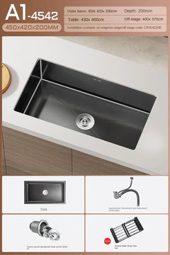 NoirCascade Waterfall Kitchen Sink Set