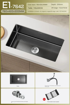 NoirCascade Waterfall Kitchen Sink Set