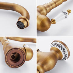 Beaumont Vintage Brass Wall Mixer Tap