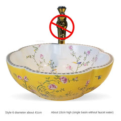 Artevia Hand-Painted Vessel Basin