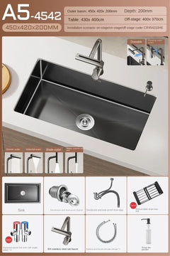 NoirCascade Waterfall Kitchen Sink Set