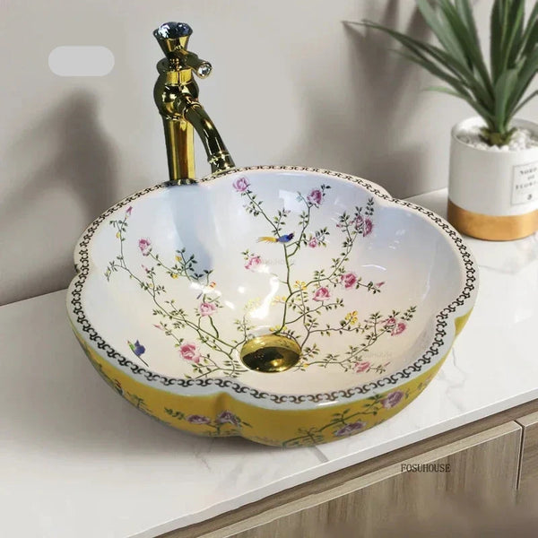 Artevia Hand-Painted Vessel Basin
