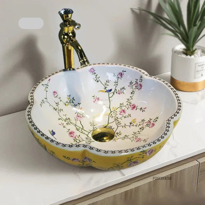 Artevia Hand-Painted Vessel Basin
