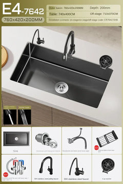 NoirCascade Waterfall Kitchen Sink Set