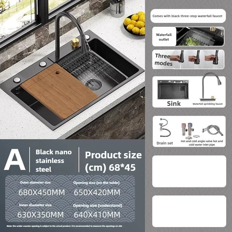 TitanFlow Stainless Steel Kitchen Sink Set