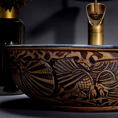 Verona Marble Effect Vessel Sink Set