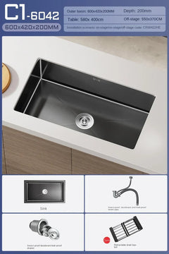 NoirCascade Waterfall Kitchen Sink Set
