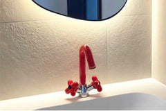 LuxeFlow Dual-Handle Brass Basin Mixer Tap