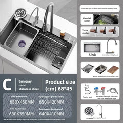 TitanFlow Stainless Steel Kitchen Sink Set