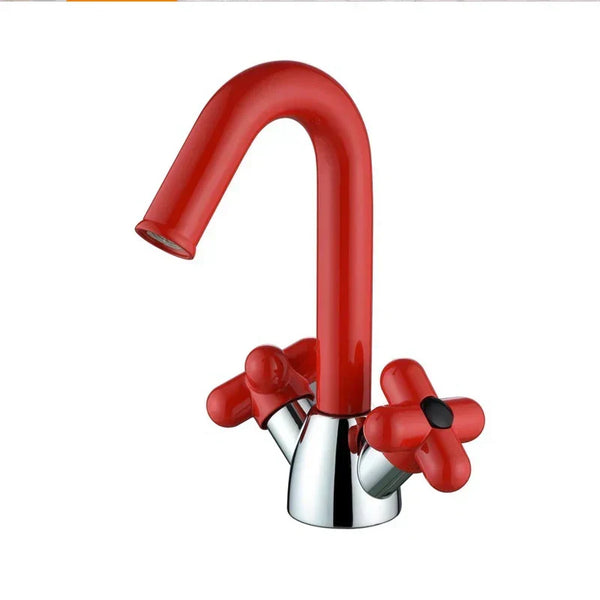LuxeFlow Dual-Handle Brass Basin Mixer Tap