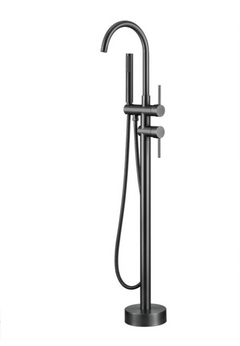 NoirLuxe Floor-Mounted Brass Bath Mixer Tap