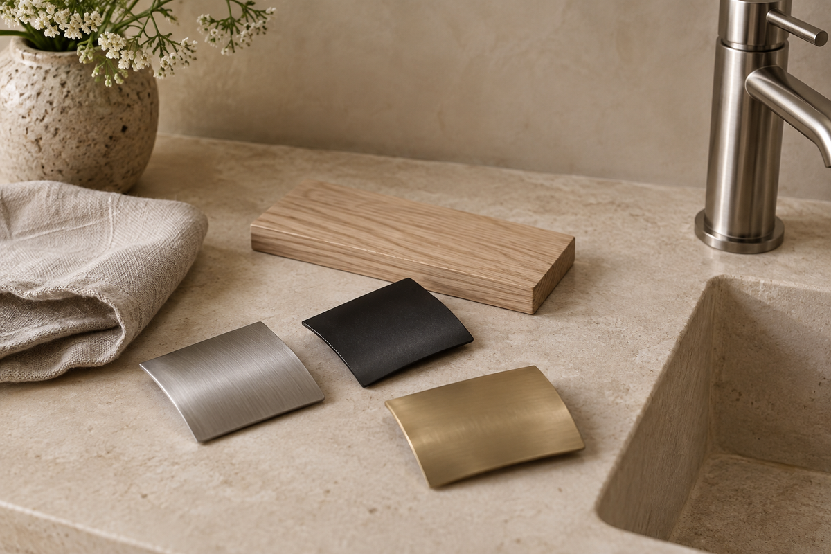 The Faucet House — finishes inspiration in warm sand tones